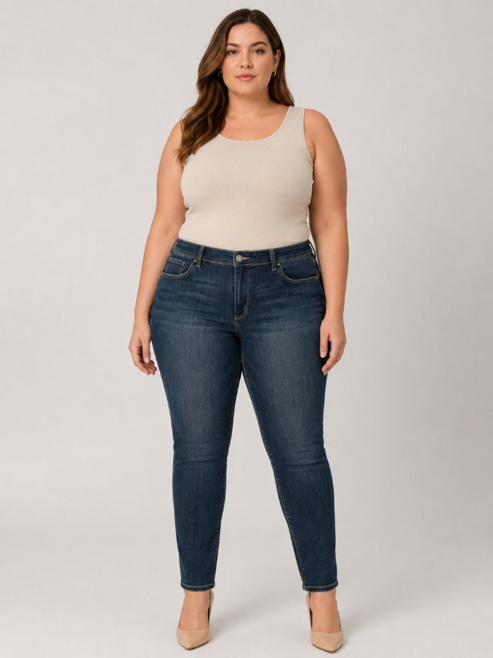 Simply Vera Vera Wang Skinny Jeans Size 18W Short Dark Wash Mid Rise